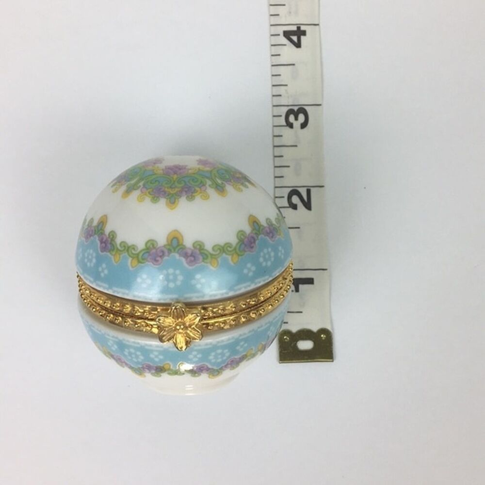 Vintage Trinket Jewelry Gift Box Round Floral Cottagecore Romantic Grandmother - Picture 8 of 8